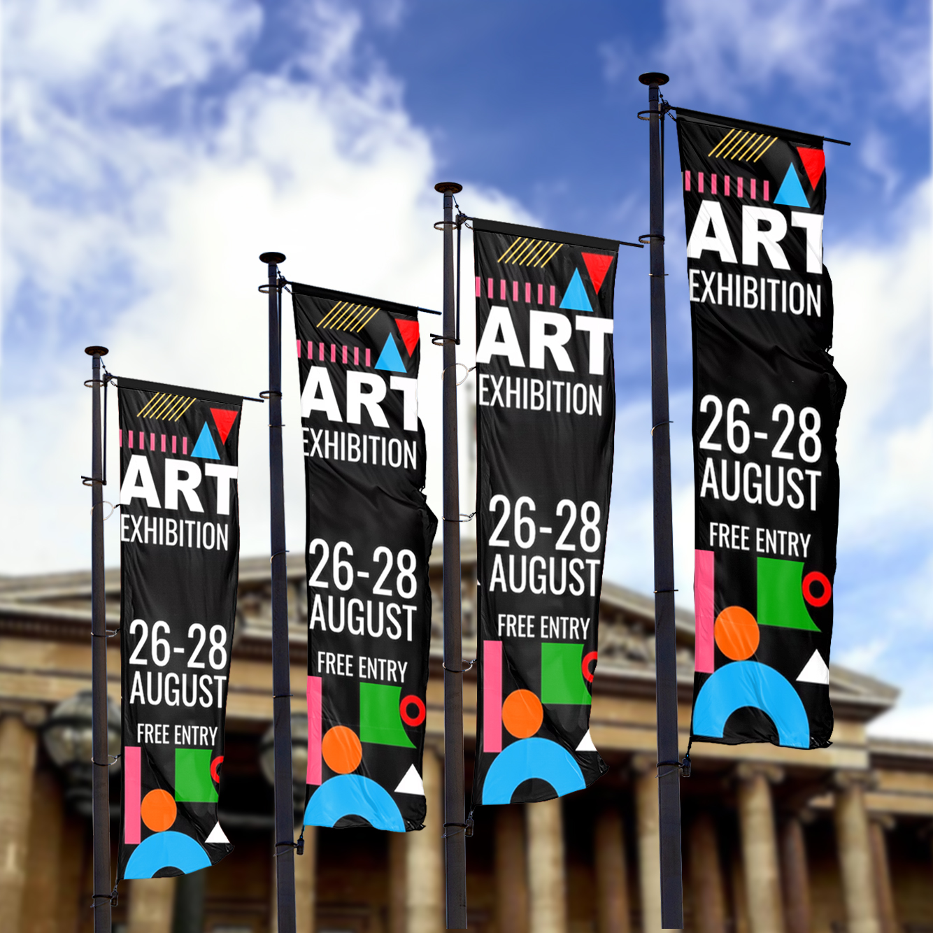 8x3 Custom Vertical Flag - Single Sided